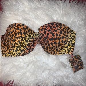 Victoria's Secret Leopard Swim Top 34C
